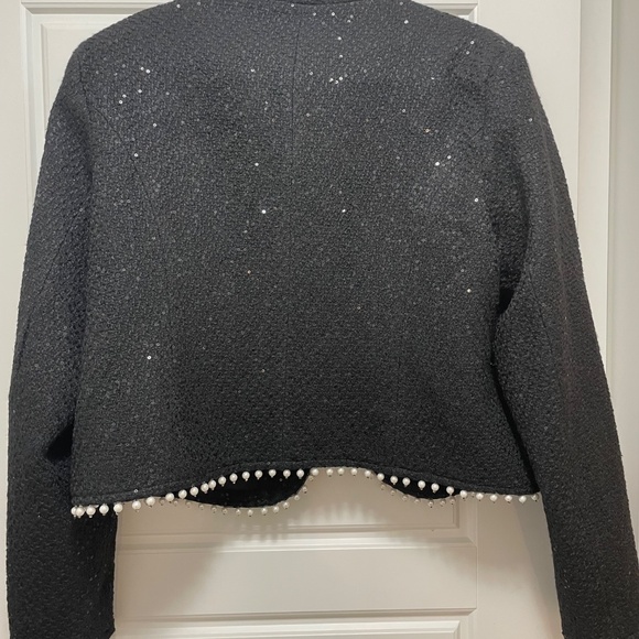 Sequined tweed and pearl jacket bolero style - Picture 6 of 8